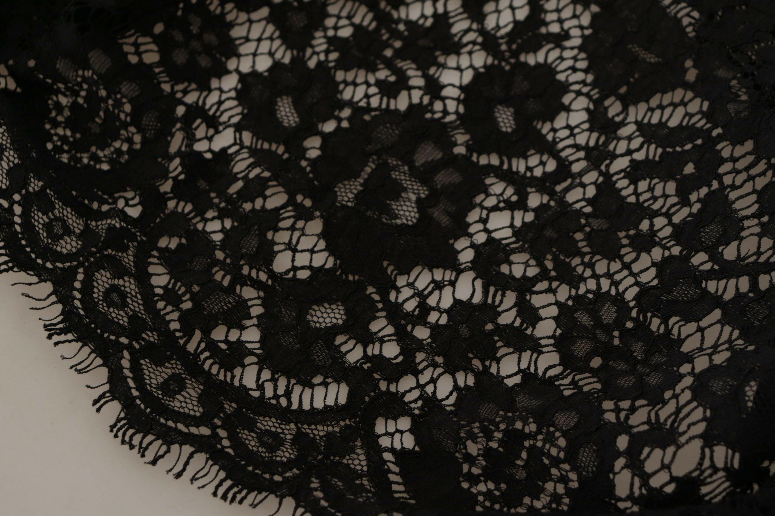 Dolce & Gabbana Black Floral Lace Pullover Sicily Blouse -   -  Dolce & Gabbana.