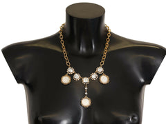 Dolce & Gabbana Gold Clock Statement Crystal Chain Necklace -   -  Dolce & Gabbana.