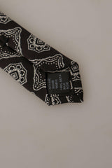 Dolce & Gabbana Black White Square Geometric Print Adjustable Accessory Tie -  Neckties, Men -  Dolce & Gabbana.
