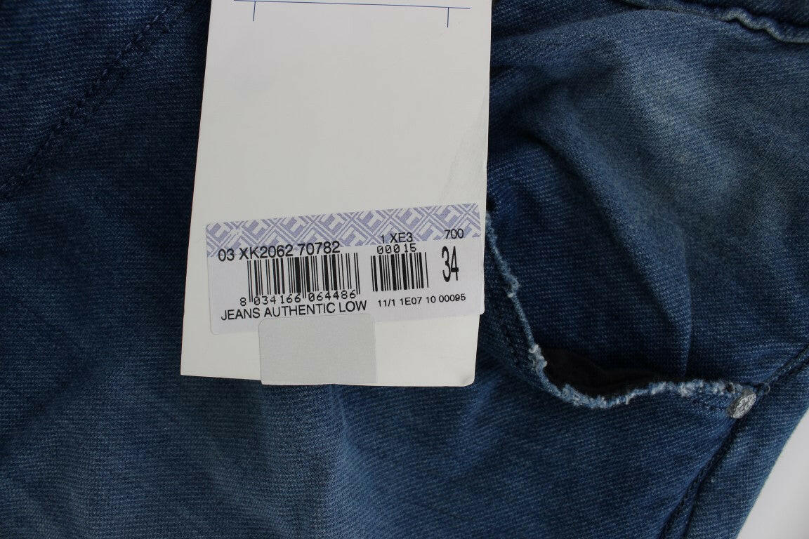 Acht Blue Wash Denim Cotton Stretch Slim Fit Jeans -   -  Acht.