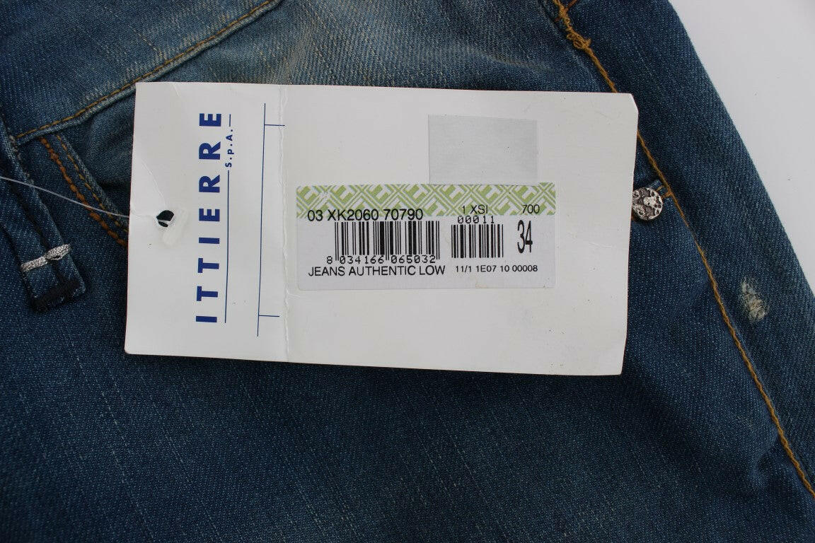 Acht Blue Wash Denim Cotton Stretch Baggy Fit Jeans -   -  Acht.