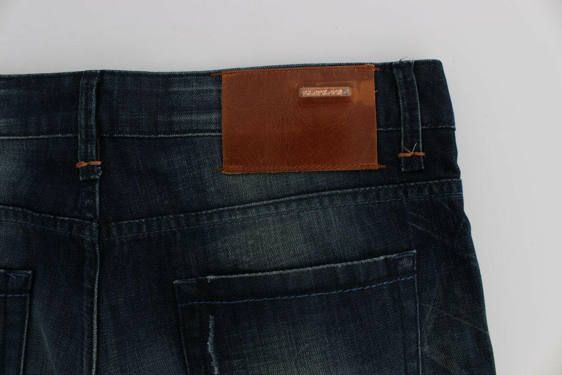 Acht Blue Wash Cotton Denim Slim Fit Jeans -   -  Acht.