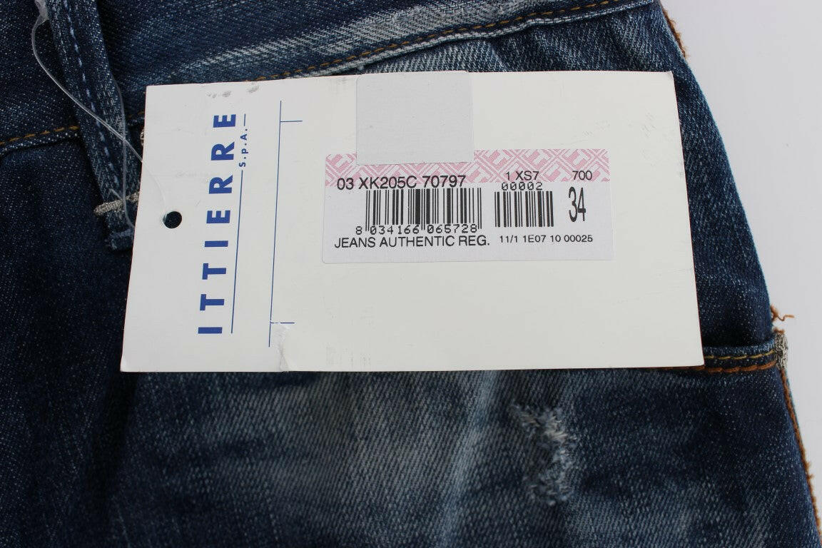 Acht Blue Wash Cotton Denim Regular Fit Jeans -   -  Acht.