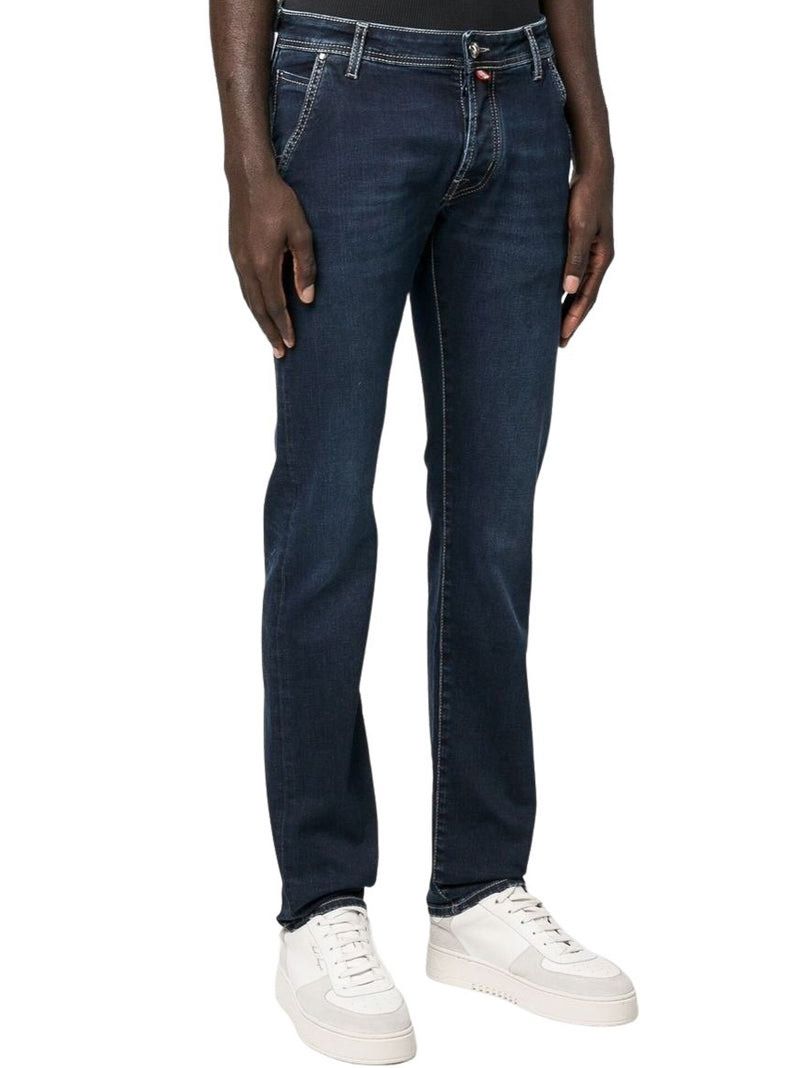 Jacob Cohen Elegant Blue Denim with Suede Accent -   -  Jacob Cohen.
