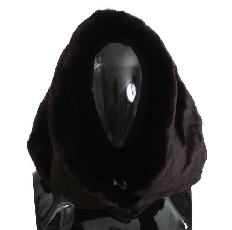 Dolce & Gabbana Purple Weasel Fur Crochet Hood Scarf Hat -   -  Dolce & Gabbana.