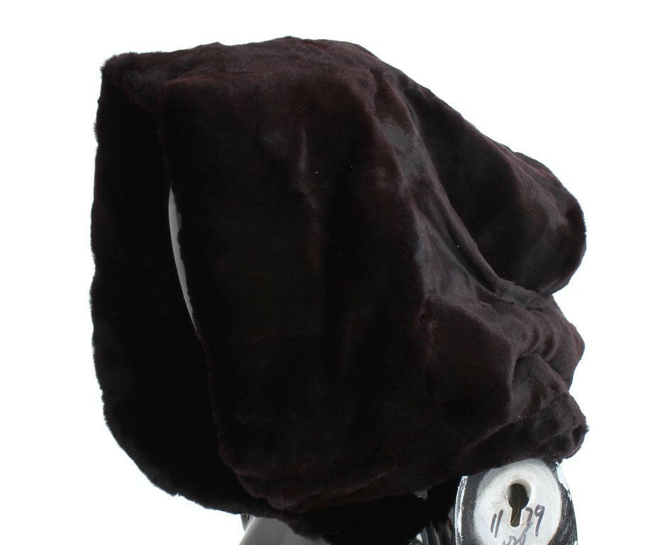 Dolce & Gabbana Purple Weasel Fur Crochet Hood Scarf Hat -   -  Dolce & Gabbana.