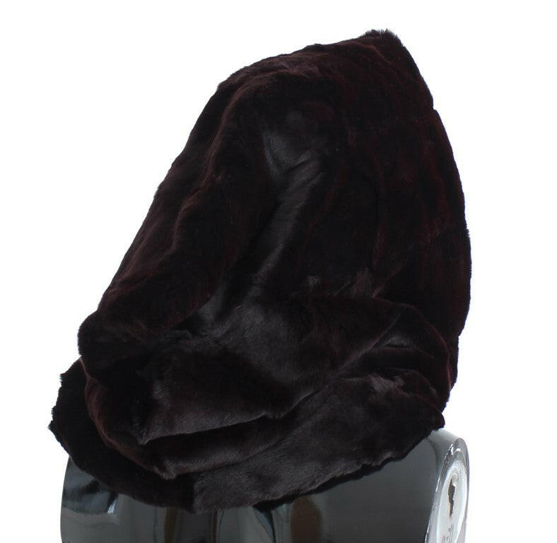 Dolce & Gabbana Purple Weasel Fur Crochet Hood Scarf Hat -   -  Dolce & Gabbana.
