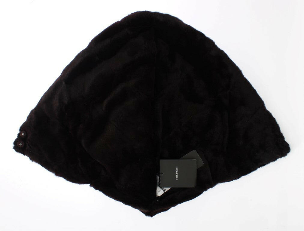 Dolce & Gabbana Purple Weasel Fur Crochet Hood Scarf Hat -   -  Dolce & Gabbana.