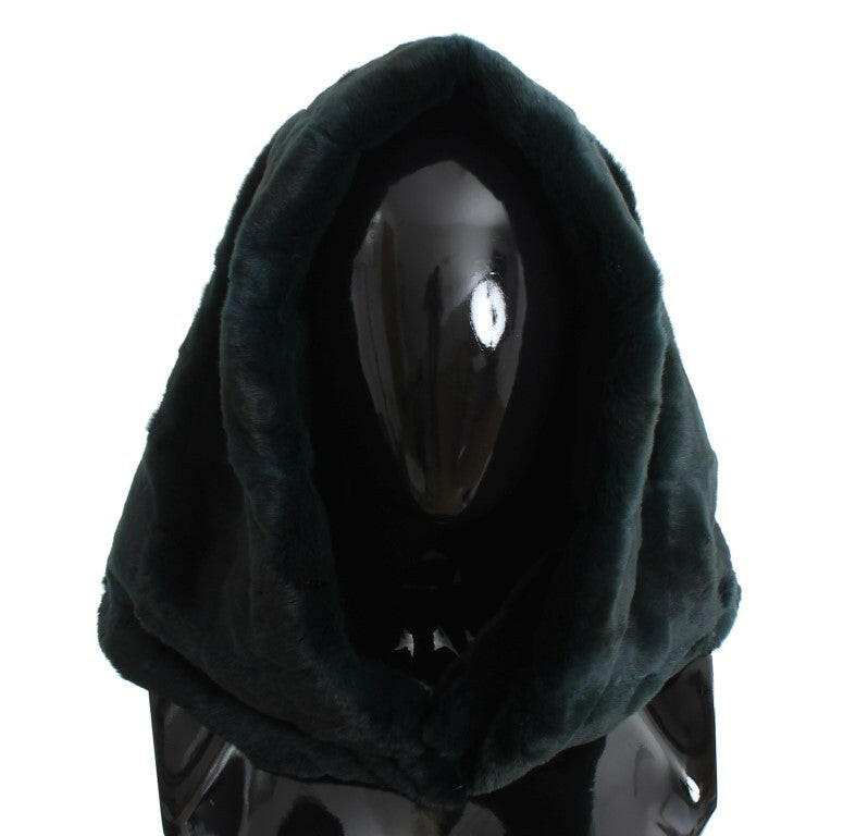 Dolce & Gabbana Green Weasel Fur Crochet Hood Scarf Hat -   -  Dolce & Gabbana.