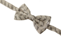 Dolce & Gabbana Gray 100% Silk Adjustable Neck Papillon Bow Tie -  Neckties, Men -  Dolce & Gabbana.