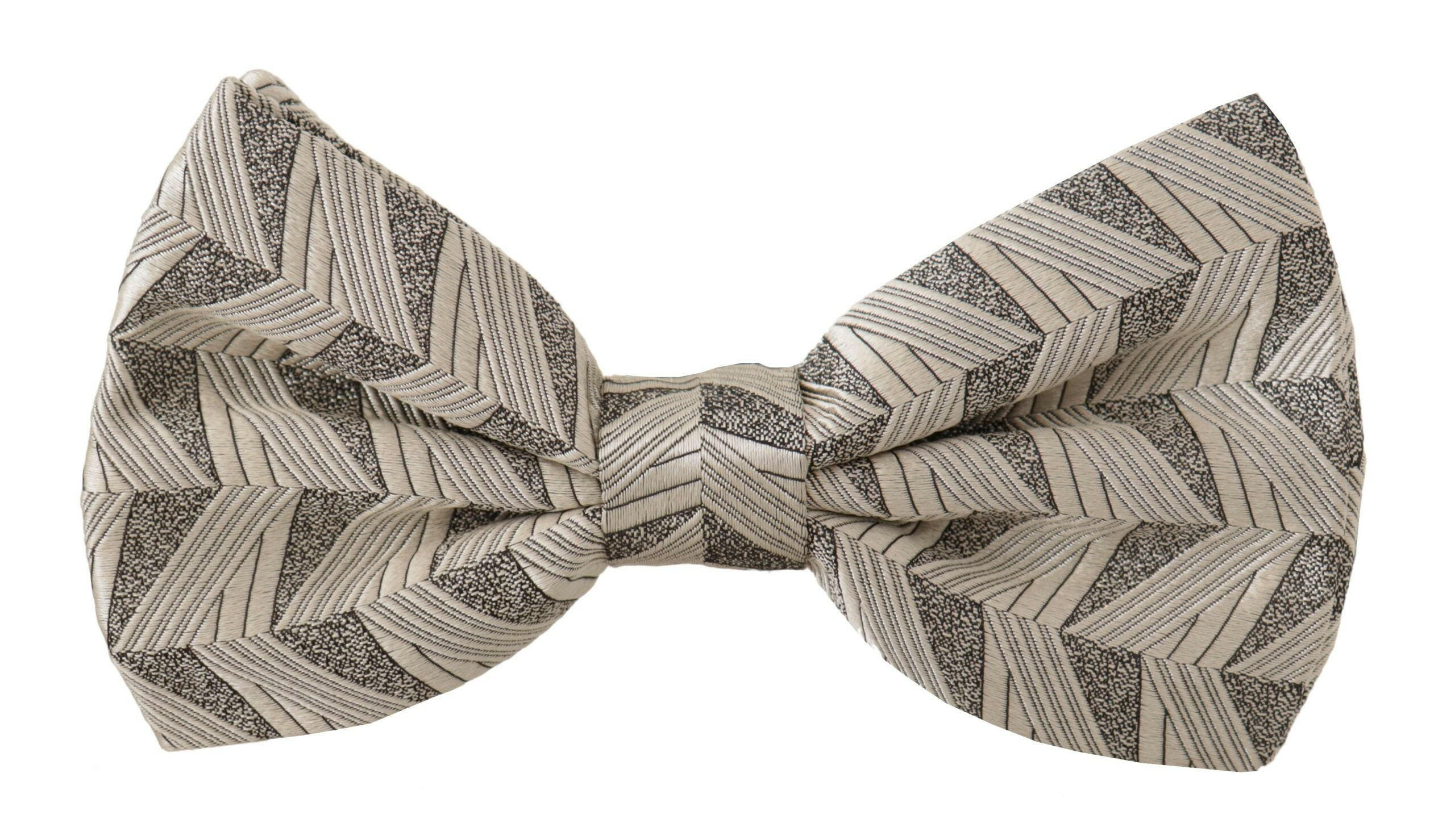 Dolce & Gabbana Gray 100% Silk Adjustable Neck Papillon Bow Tie -  Neckties, Men -  Dolce & Gabbana.