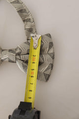 Dolce & Gabbana Gray 100% Silk Adjustable Neck Papillon Bow Tie -  Neckties, Men -  Dolce & Gabbana.