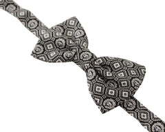 Dolce & Gabbana Black white 100% Silk Adjustable Neck Papillon Tie -  Neckties, Men -  Dolce & Gabbana.