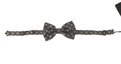 Dolce & Gabbana Black white 100% Silk Adjustable Neck Papillon Tie -  Neckties, Men -  Dolce & Gabbana.