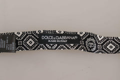 Dolce & Gabbana Black white 100% Silk Adjustable Neck Papillon Tie -  Neckties, Men -  Dolce & Gabbana.