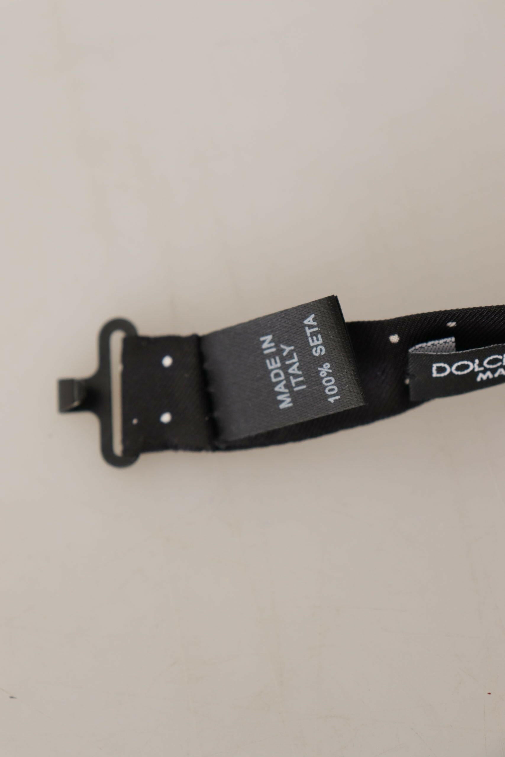 Dolce & Gabbana Black White Polka Dot 100% Silk Neck Papillon Tie -  Neckties, Men -  Dolce & Gabbana.