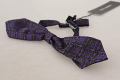 Dolce & Gabbana Blue Geometric Silk Adjustable Neck Papillon Tie -  Neckties, Men -  Dolce & Gabbana.