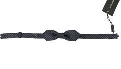 Dolce & Gabbana Blue Gray Polka Dot 100% Silk Neck Papillon Tie -  Neckties, Men -  Dolce & Gabbana.