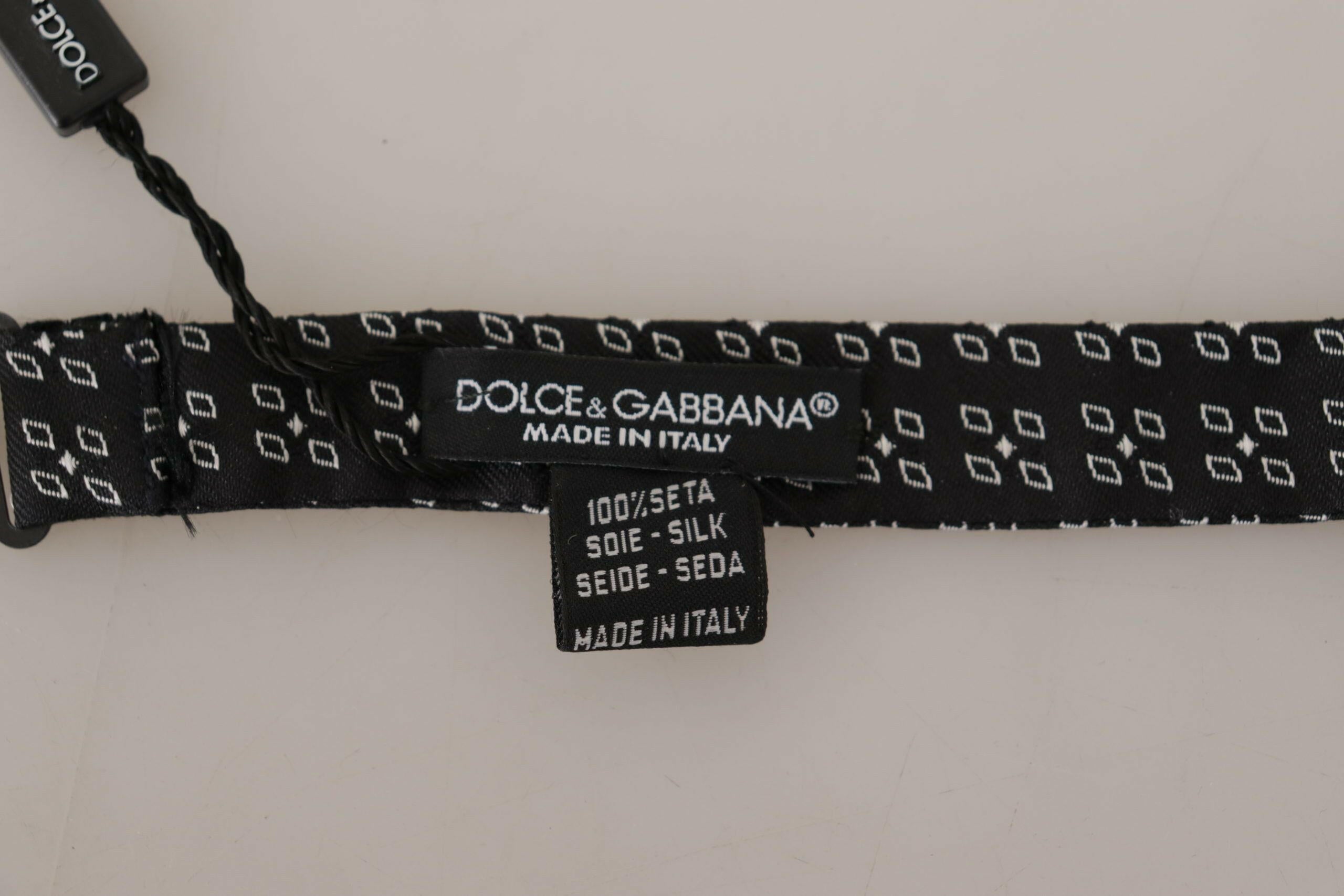 Dolce & Gabbana Black White Polka Dot 100% Silk Neck Papillon Tie -  Neckties, Men -  Dolce & Gabbana.