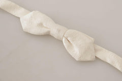 Dolce & Gabbana White 100% Silk Slim Adjustable Neck Papillon Tie -  Neckties, Men -  Dolce & Gabbana.