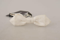 Dolce & Gabbana White 100% Silk Slim Adjustable Neck Papillon Tie -  Neckties, Men -  Dolce & Gabbana.