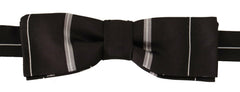 Dolce & Gabbana Black Grey Lining 100% Silk Neck Papillon Tie -  Neckties, Men -  Dolce & Gabbana.