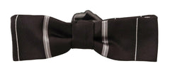 Dolce & Gabbana Black Grey Lining 100% Silk Neck Papillon Tie -  Neckties, Men -  Dolce & Gabbana.