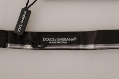 Dolce & Gabbana Black Grey Lining 100% Silk Neck Papillon Tie -  Neckties, Men -  Dolce & Gabbana.