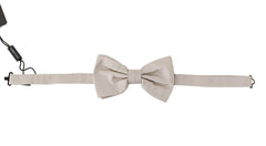 Dolce & Gabbana Gray 100% Silk Adjustable Neck Papillon Tie -  Neckties, Men -  Dolce & Gabbana.
