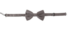 Dolce & Gabbana Gray 100% Silk Adjustable Neck Papillon Tie -  Neckties, Men -  Dolce & Gabbana.