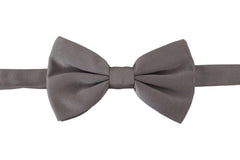 Dolce & Gabbana Gray 100% Silk Adjustable Neck Papillon Tie -  Neckties, Men -  Dolce & Gabbana.