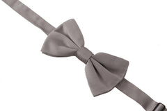 Dolce & Gabbana Gray 100% Silk Adjustable Neck Papillon Tie -  Neckties, Men -  Dolce & Gabbana.