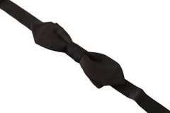 Dolce & Gabbana Black Solid 100% Silk Adjustable Neck Papillon Tie -  Neckties, Men -  Dolce & Gabbana.