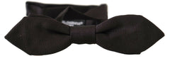 Dolce & Gabbana Black Solid 100% Silk Adjustable Neck Papillon Tie -  Neckties, Men -  Dolce & Gabbana.