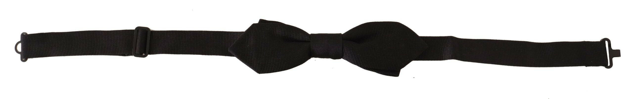 Dolce & Gabbana Black Solid 100% Silk Adjustable Neck Papillon Tie -  Neckties, Men -  Dolce & Gabbana.