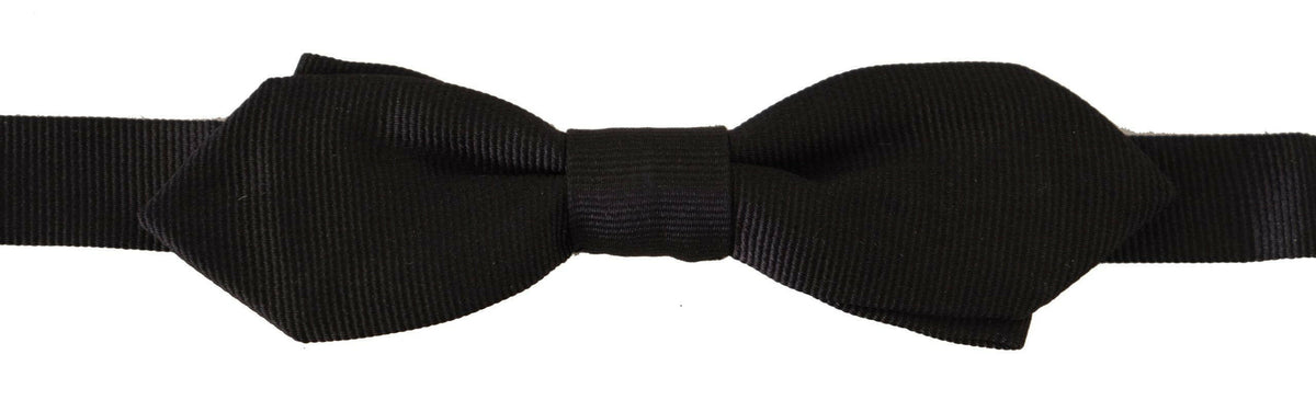 Dolce & Gabbana Black Solid 100% Silk Adjustable Neck Papillon Tie -  Neckties, Men -  Dolce & Gabbana.