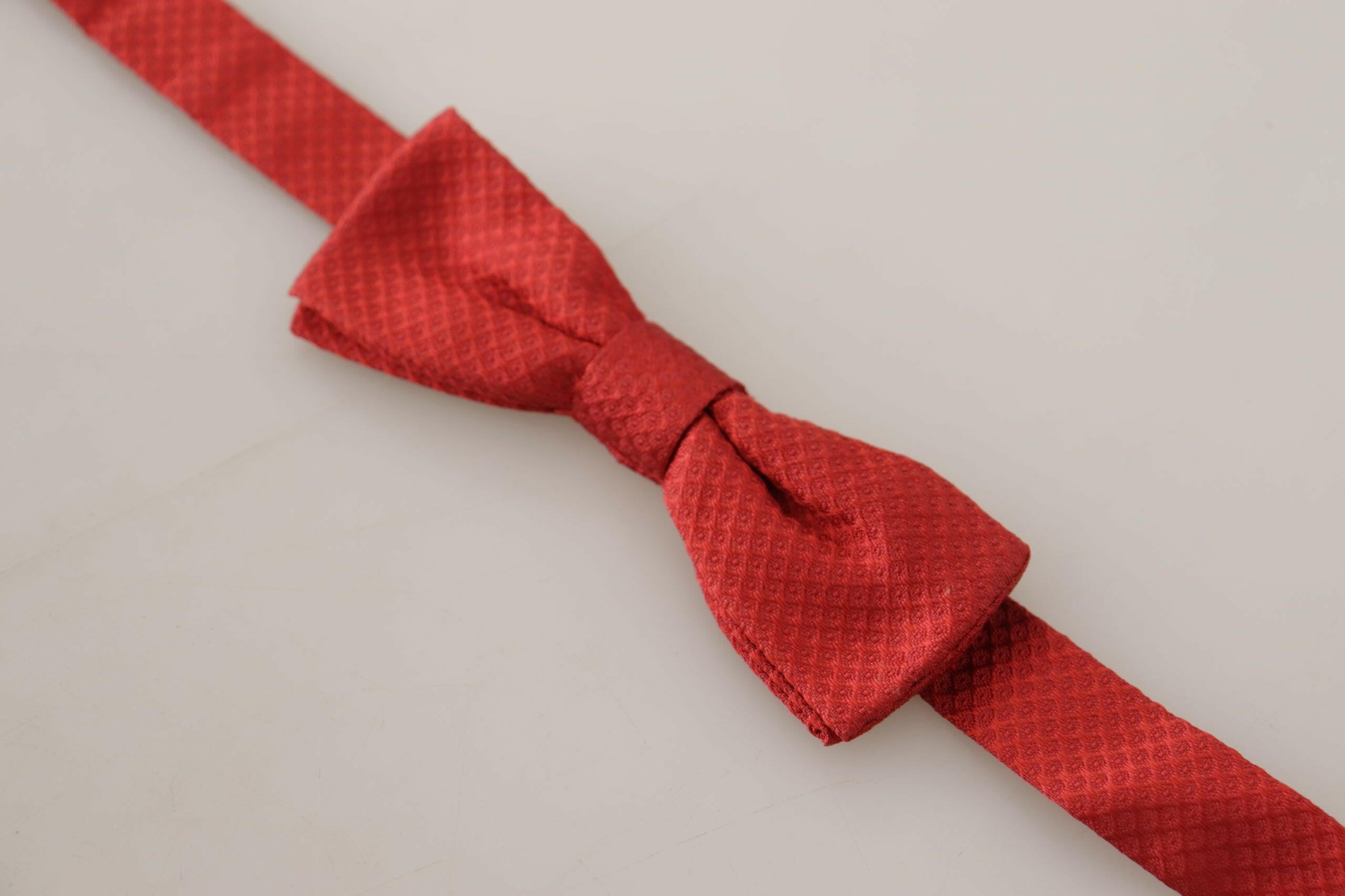Dolce & Gabbana Red 100% Silk Adjustable Neck Papillon Tie -  Neckties, Men -  Dolce & Gabbana.