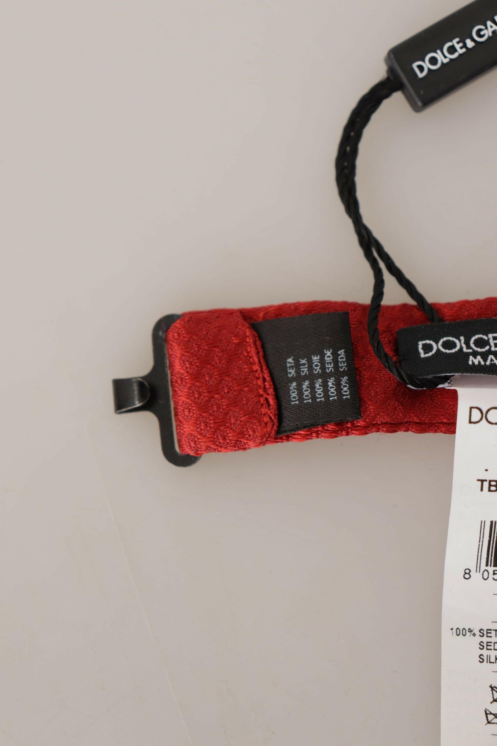 Dolce & Gabbana Red 100% Silk Adjustable Neck Papillon Tie -  Neckties, Men -  Dolce & Gabbana.