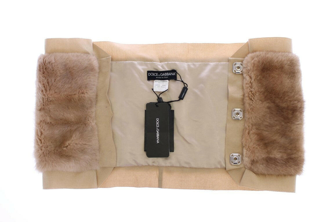 Dolce & Gabbana Beige MINK Fur Scarf Foulard Neck Wrap -   -  Dolce & Gabbana.