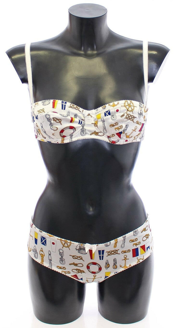Dolce & Gabbana White Sailor Bra Panty Stretch Underwear -   -  Dolce & Gabbana.