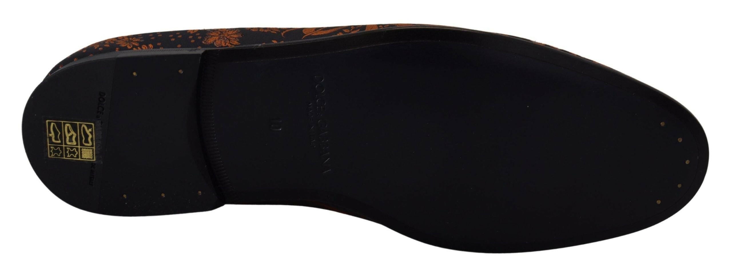 Dolce & Gabbana Blue Rust Floral Slippers Loafers Shoes -   -  Dolce & Gabbana.