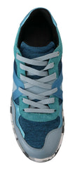 Dolce & Gabbana Blue Gray Leather Sport Low Top Sneakers -   -  Dolce & Gabbana.