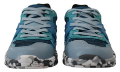 Dolce & Gabbana Blue Gray Leather Sport Low Top Sneakers -   -  Dolce & Gabbana.