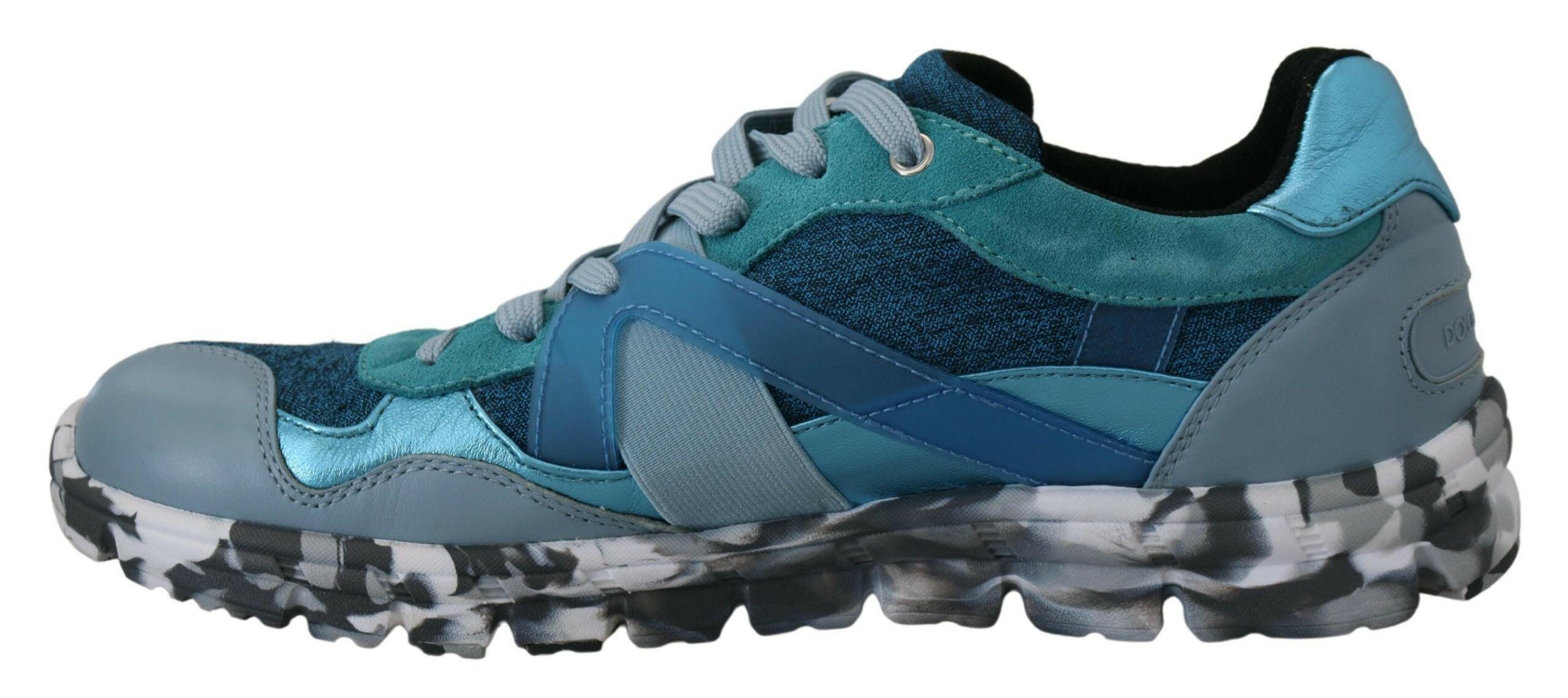 Dolce & Gabbana Blue Gray Leather Sport Low Top Sneakers -   -  Dolce & Gabbana.