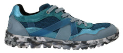 Dolce & Gabbana Blue Gray Leather Sport Low Top Sneakers -   -  Dolce & Gabbana.