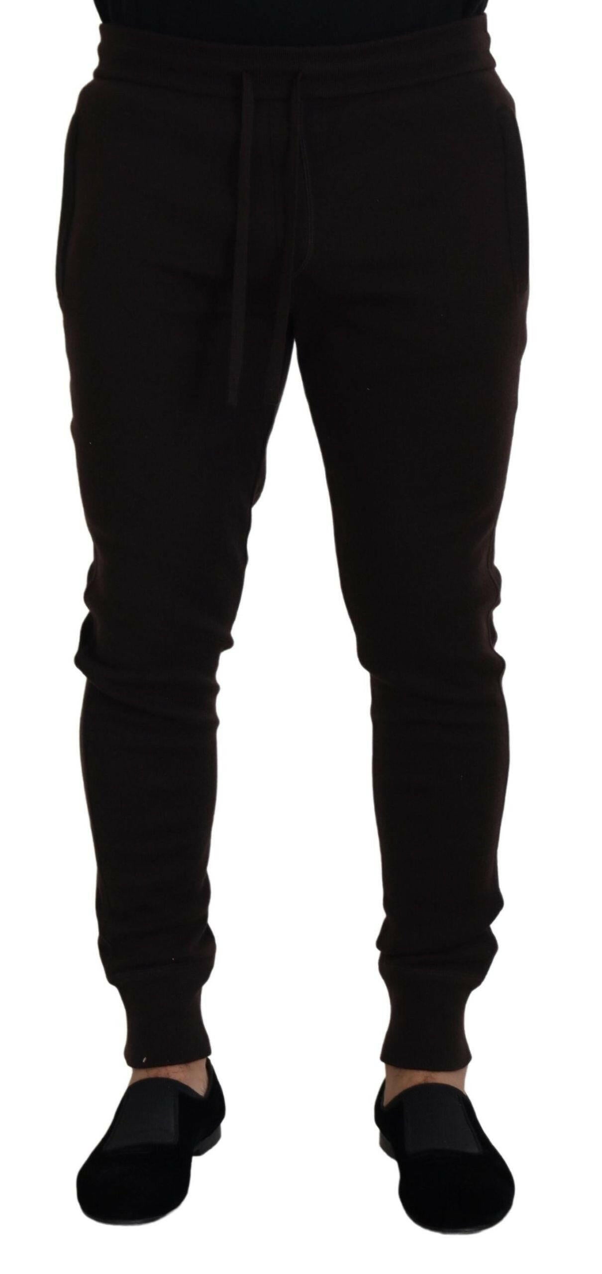 Dolce & Gabbana Brown Cashmere Trousers Bottoms Drawstring Pants -   -  Dolce & Gabbana.