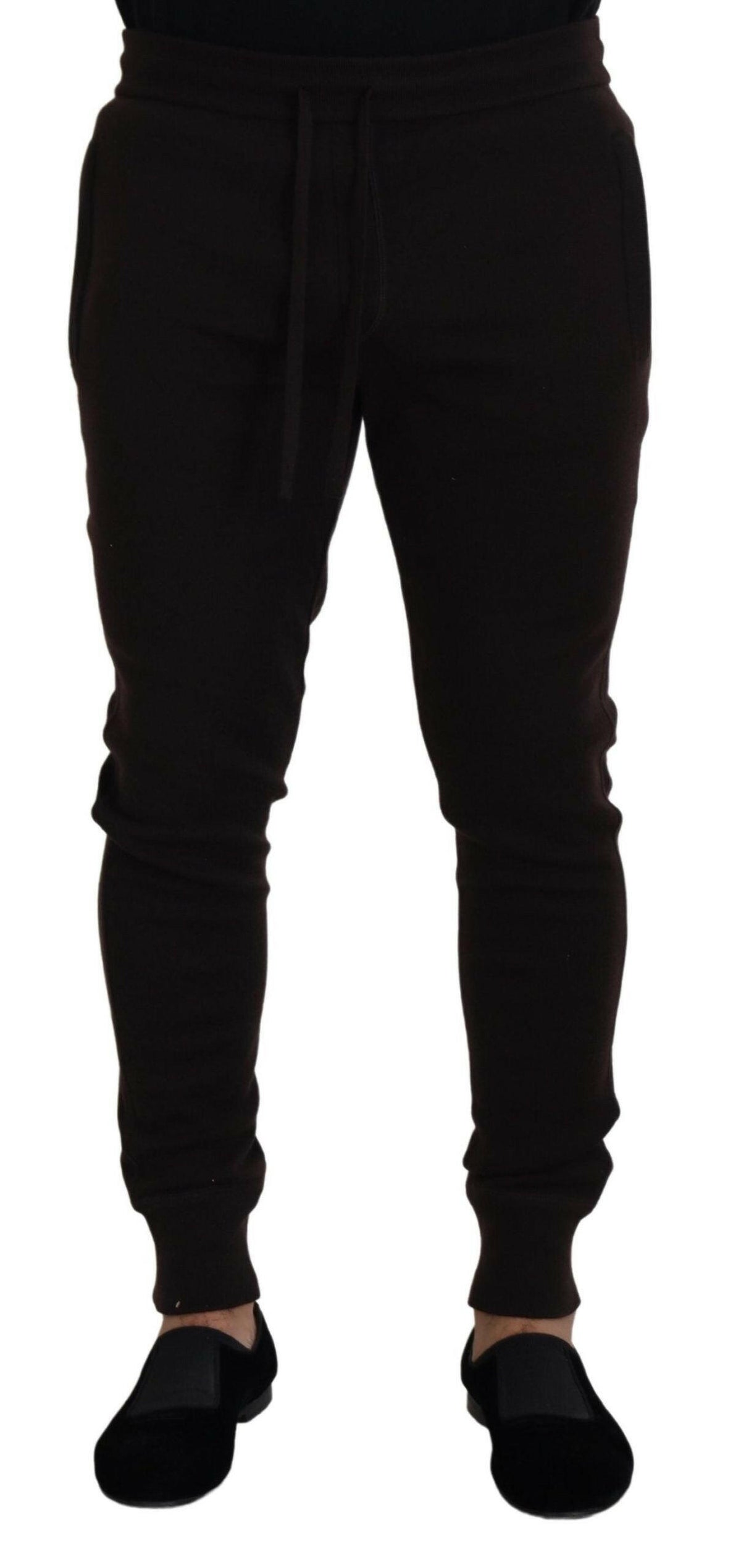 Dolce & Gabbana Brown Cashmere Trousers Bottoms Drawstring Pants -   -  Dolce & Gabbana.