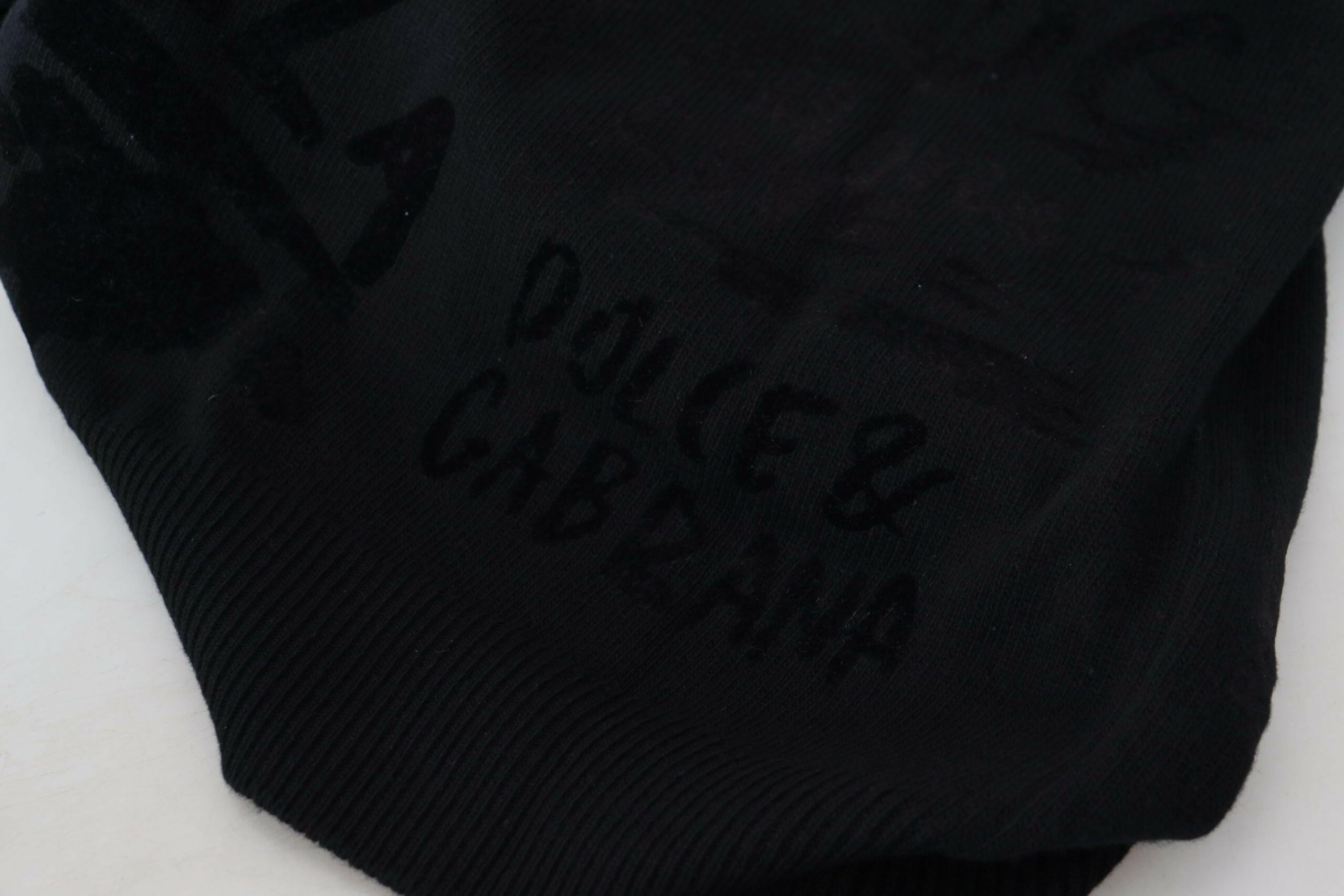 Dolce & Gabbana Black Wool Logo Pattern Crewneck Pullover Sweater -   -  Dolce & Gabbana.