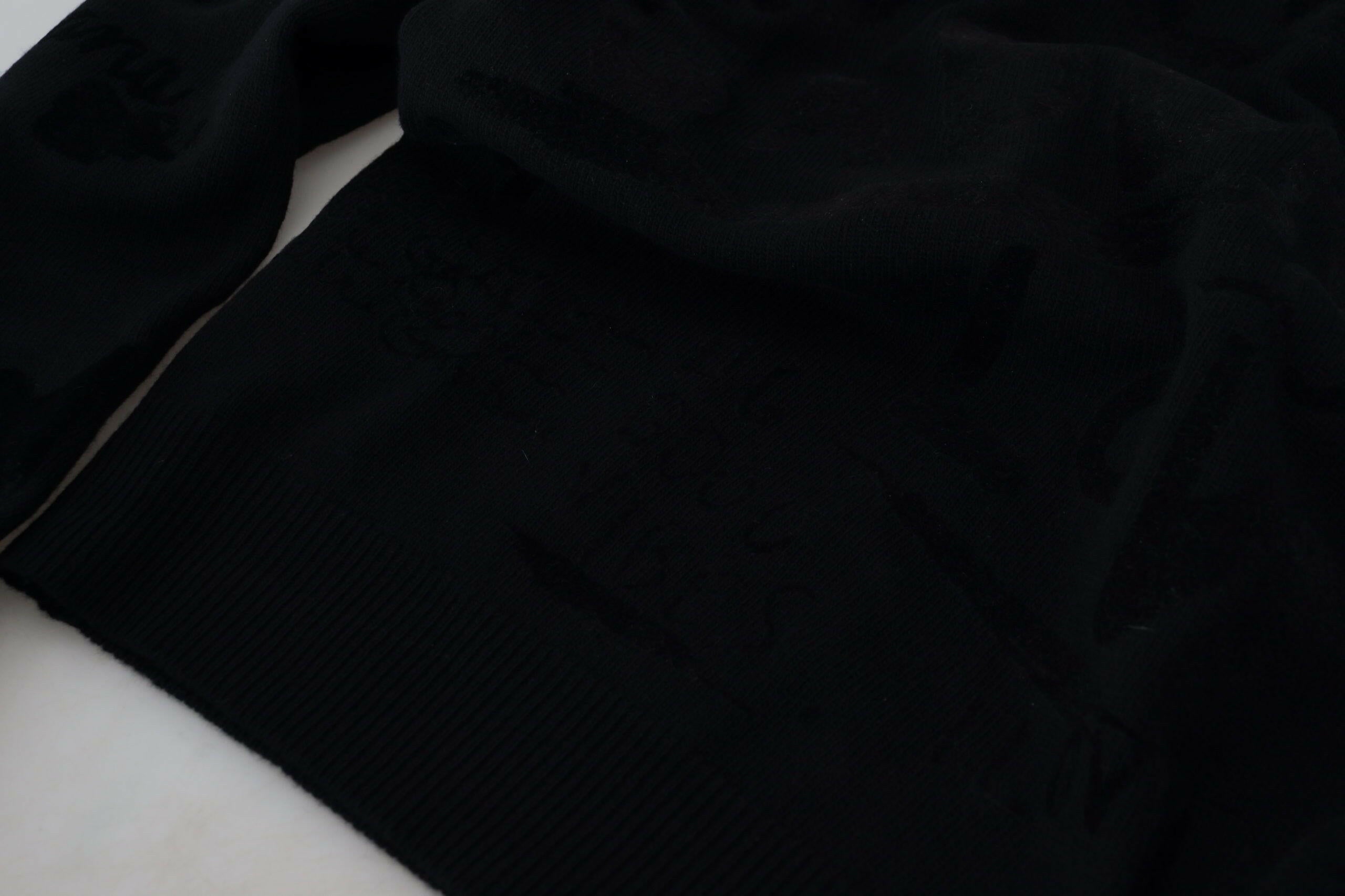 Dolce & Gabbana Black Wool Logo Pattern Crewneck Pullover Sweater -   -  Dolce & Gabbana.
