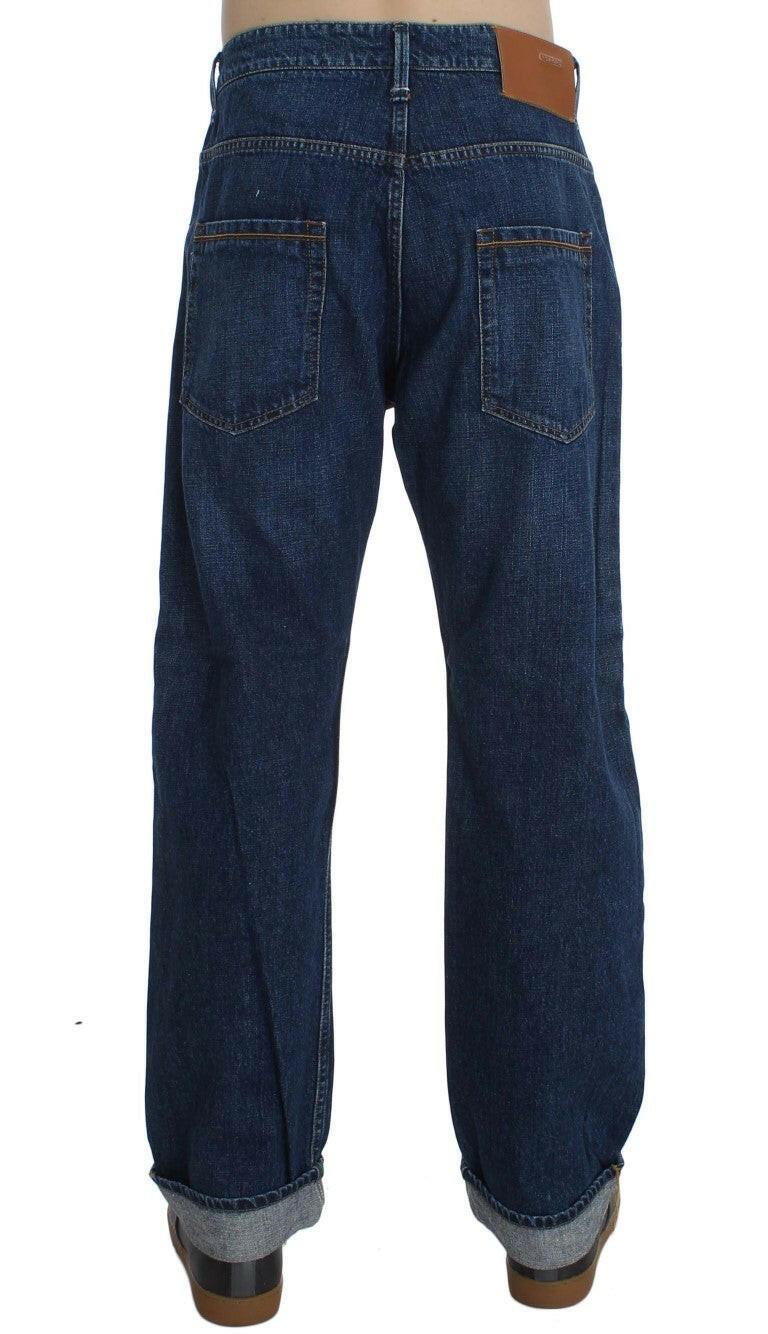 Acht Blue Wash Cotton Baggy Loose Fit Jeans -   -  Acht.